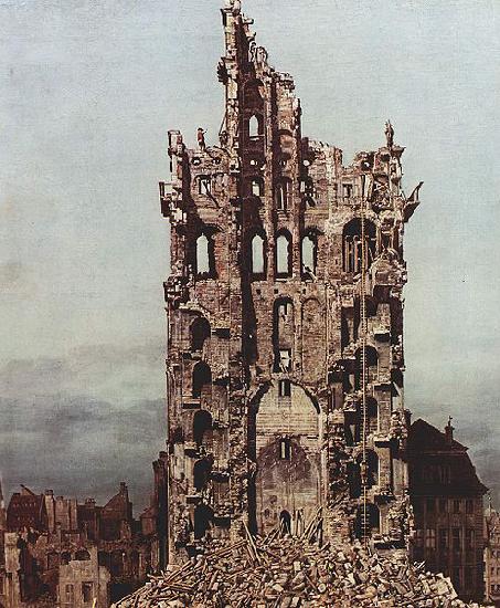 Bernardo Bellotto Ansicht von Dresden, Die Ruine der Kreuzkirche, von Osten aus gesehen France oil painting art